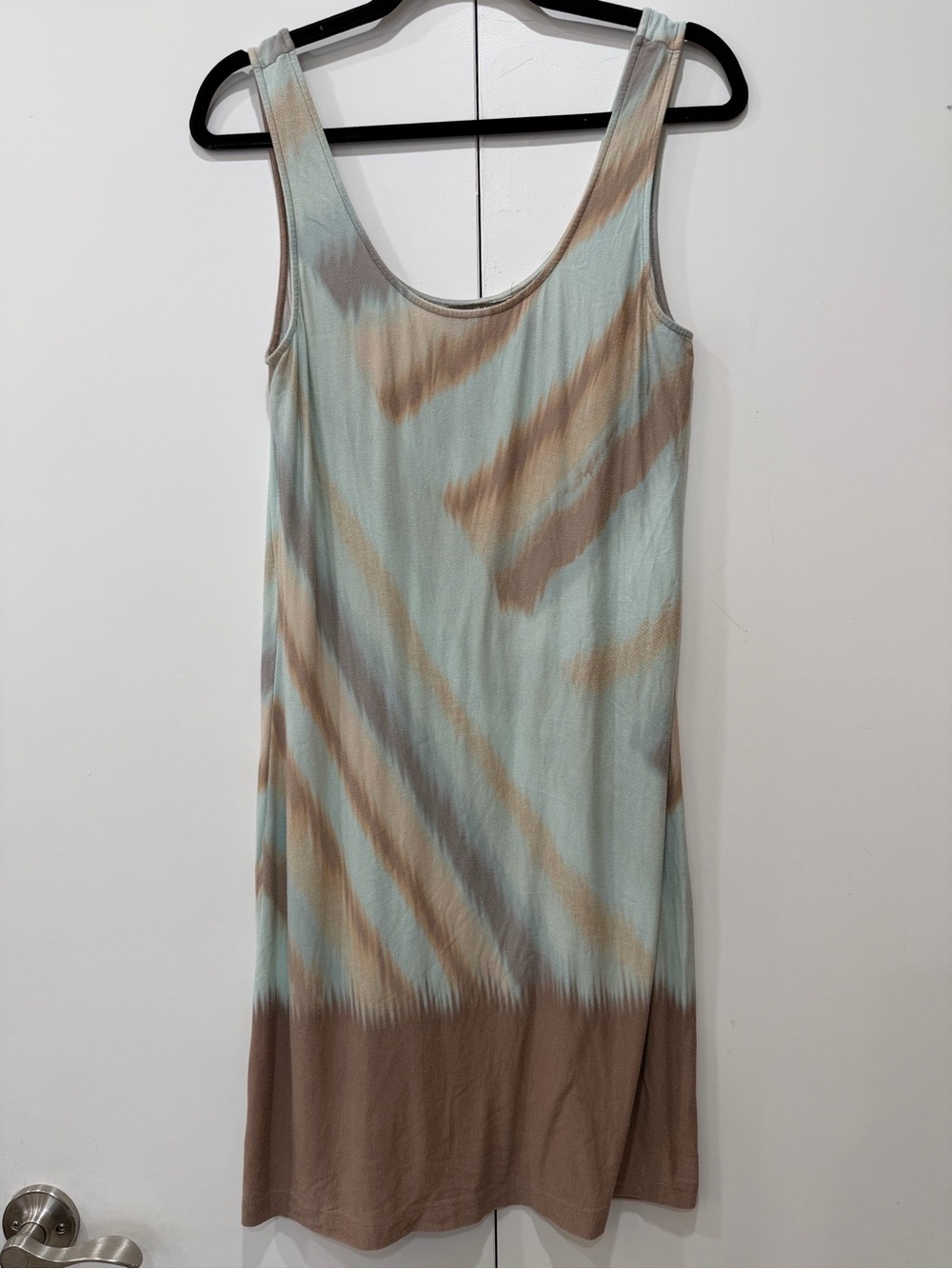 Tommy Bahama Mayfield Tank Dress M Tie Dye Mint Brown Beachy Boho soft cotton